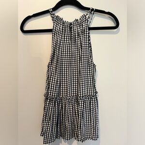 LOFT gingham peplum top